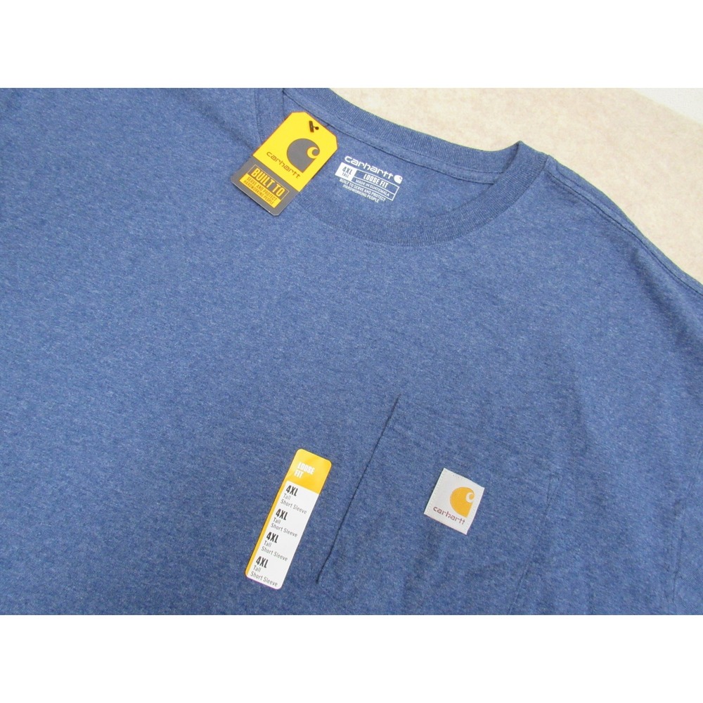 Carhartt K87 Mens 4XL Tall Blue Heather Loose Fit S/S Pocket T-Shirt NWT